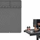 2 x Silicone Grill Mat for Blackstone Grill Accessories, Heat Resistant Griddle Tools Mat with Drip Pad, BBQ Spatula Mat for Outdoor Grill and Kitchen Counter, gray