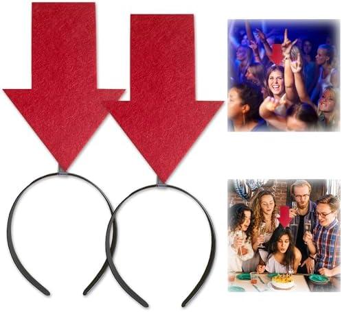 YOOLEETC 2pcs Arrow Headband | New creative symbol headband | Party Festival parade Concert Support group headband(Red Arrow x2, Large)
