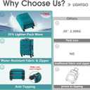 LIGHTGO 20 Inch Carry On Luggage, Softside Suitcase with Spinner Wheels, Lightweight Travel Carry On Bag for Airline Approved, TSA Lock, Water Resistant Underseat Luggage for Women Men, Turquoise