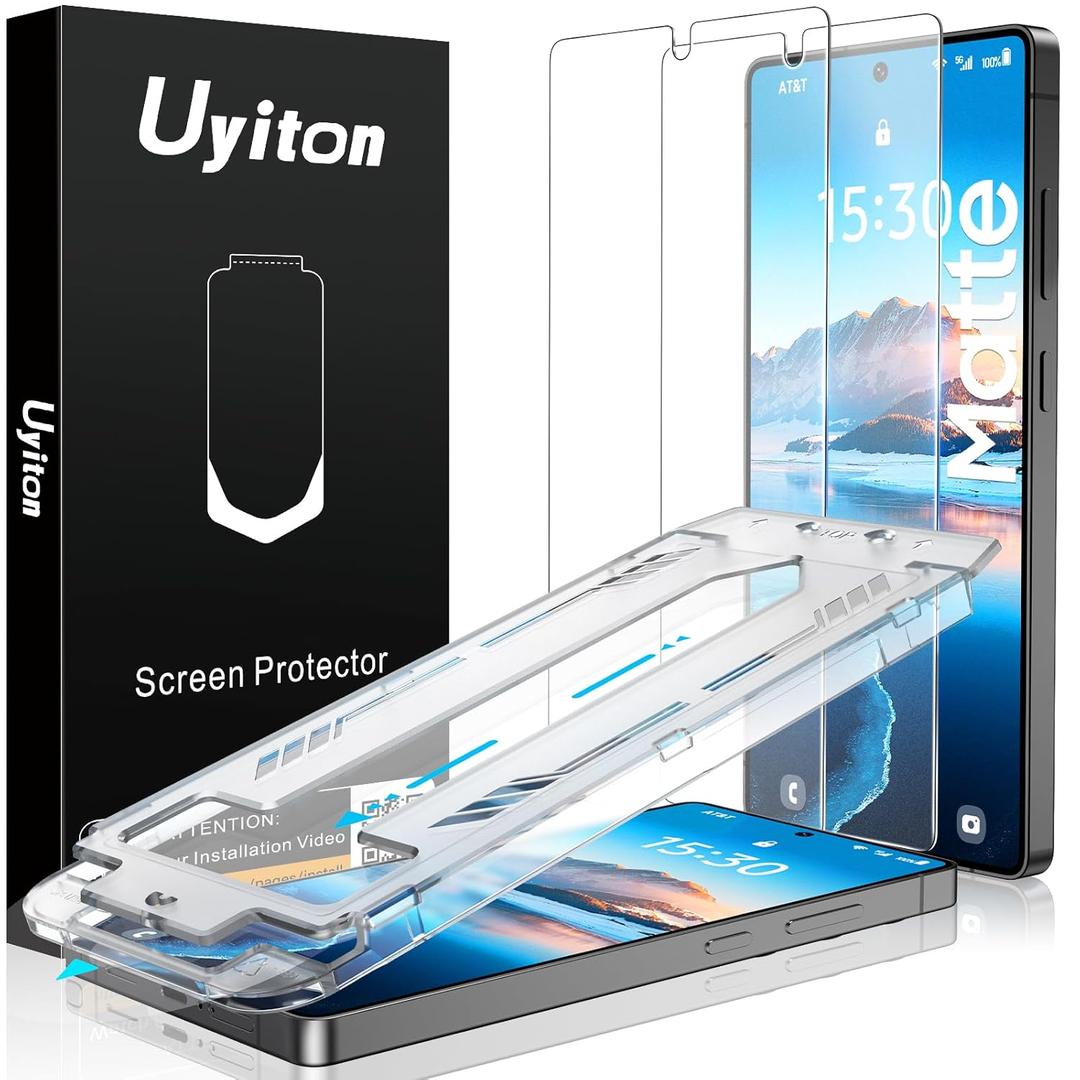 Uyiton UnBreak-Glass for Samsung Galaxy S25 Ultra Matte Screen Protector, [Ultrasonic Fingerprint Support][Anti- Glare][9H Tempered Glass] Scratch-Resistant Bubble-Free, 2 Pack