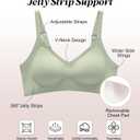 Women's Wireless Bras Comfortable Seamless Bralettes Push Up Everyday Bra for Women 3-Row Back Hooks (Green, M)