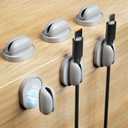 6 Pack Magnetic Cable Clips, Adjustable Cord Holder for Under Desk Cable Management, Adhesive Charger Wire Organizer Keeper for Home Office Desk Phone Car Wall Desktop Nightstand (Gray)