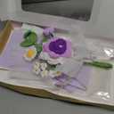 Handmade Crochet Rose Daisy as a Gift for Lover, Family,Friends. Crochet Bouquet, Crocheted Yarn Flowers, Artificial Flower Finished Bouquet (Purple)