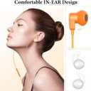 APETOO USB C Headphones for iPhone 17 Pro Max 16 15 Plus iPad USB-C Wired Earbuds with Microphone Volume Control HiFi Stereo Type C Earphones for Galaxy S26/S25/S24/S23/S22 Ultra, Pixel 10 9 8, Orange