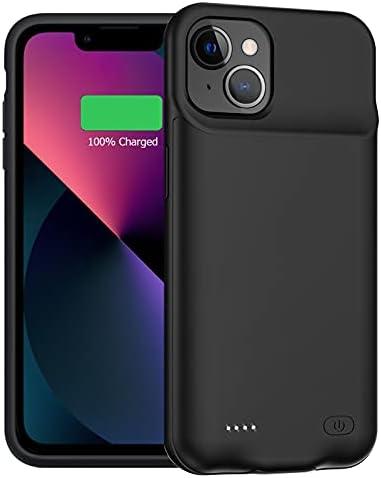 Battery Case for iPhone 13, Enhanced 7000mAh Ultra Thin Portable Protective Smart Charging Case Support Carplay Compatible with iPhone 13 (6.1 inch) Rechargeable Extended Battery Charger Case (Black)