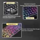 Dagaladoo Double Shot PBT Keyboard keycaps Set,Black Topographic,Shine Through Custom keycap,Side Printed keycaps dye sub,Cherry Profile keycap for TKL US Layout Mechanical Keyboard(134keys)