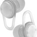 Hears One Ear Plugs for Noise Reduction - Patented Reusable Concert Earplugs, 20dB SNR Sound Reduction, Hypoallergenic for Musicians, Motorcycle and Sleeping with 4 tip Sizes - Clear Glass