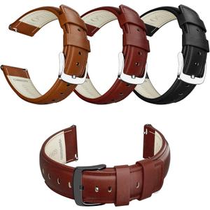 14mm 16mm 18mm 20mm 21mm 22mm 23mm 24mm Leather Watch Band Quick Release Watch Strap Replacement Deployment Buckle Wristband for Men and Women (Glossy Leather/Drak Brown) 14mm 16mm 18mm 20mm 21mm 22mm 23mm 24mm Leather Watch Band Quick Release Watch Strap Replacement Deployment Buckle Wristband for Men and Women (Glossy Leather/Drak Brown)