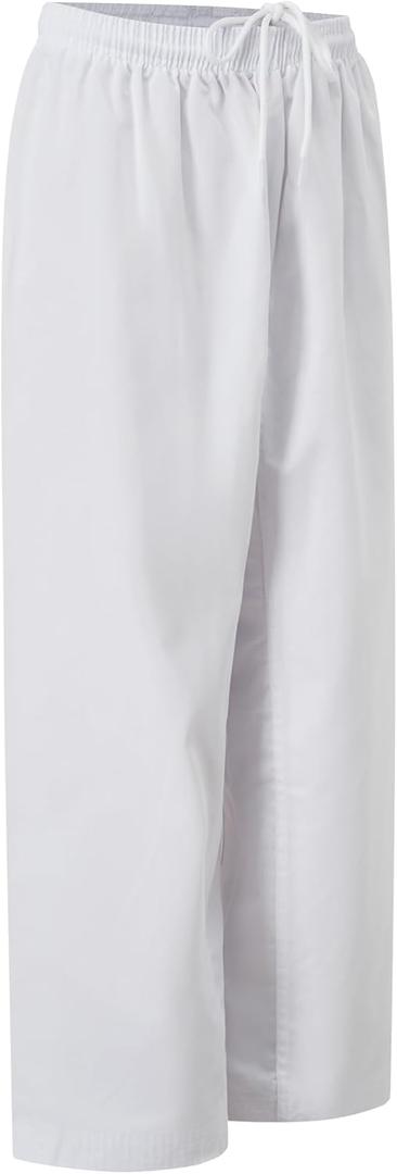 VKT Kids Youth Karate Pants Taekwondo Uniform White Gi Martial Arts gi jiu Jitsu Trousers for Training or Competition (3X-Large) 165