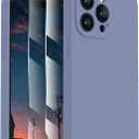 FireNova Designed for iPhone 15 Pro Case, Silicone Upgraded [Camera Protection] Phone Case with [2 Screen Protectors], Soft Anti-Scratch Microfiber Lining Inside, 6.1 inch, Lavender Gray