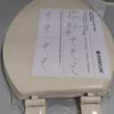 Highcraft B2TSWE Elongated Molded Wood Toilet Seat Easy Remove ? Adjustable Hinge, Bone