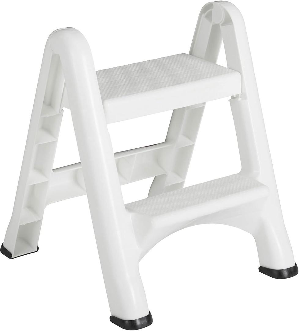 Rubbermaid EZ Step Folding Stool, 2-Step, White