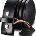 HJones Western Belts for Men without Buckle,Cowboy Belt Buckles for Men,1.5" Wide Genuine Leather Belt No Buckle (38, Black)