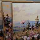 LHIUEM Large Boho Sunset Wildflower Framed Canvas Wall Art,Nature Pink Flower Wall Decor,Blossom Botanical Mountain Landscape Artwork for Living Room,Bedroom,Dining Room,Office -16"x24"x3