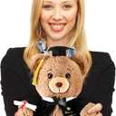 Deekin 10 Inch Black Graduation Bears Class of 2026 Graduation Plush in Cap Preschool Grad Bear Stuffed Animal Kindergarten Grad Gifts Plush Toy Peluche De Graduacin 2026 Party Decorations