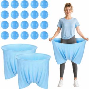 22 Pcs Funny Baby Shower Games Oversized Diaper Toss Game How Many Balls Can You Catch in Your Big Diaper Gender Reveal Party Game for Adults (Blue Ball)