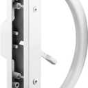 Prime-Line C 1225 Mortise Style Sliding Patio Door Handle Set - Replace Old or Damaged Door Handles Quickly and Easily  White Diecast, Non-Keyed, Fits 3-15/16 Hole Spacing (1 Set)