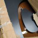 Coffee Table for Living Room Mid Century Modern Center Table with Glass Top and Wood, Brown/Black