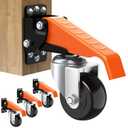 Ronlap Workbench Casters Wheels Kit 720 Lbs Capacity Retractable Casters Set of 4 Heavy Duty Side Mount 2.5" Lifting Casters Work Table Tool Bench Stepdown Castors Wheels 4 Pack