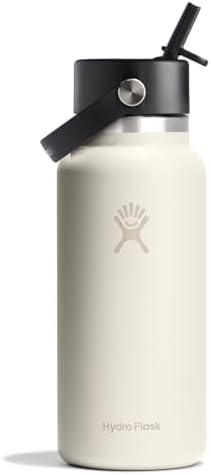 Hydro Flask Water Bottle - Insulated Stainless Steel - Wide Straw Lid, Non Spill, Leakproof in 32 Oz Ivory