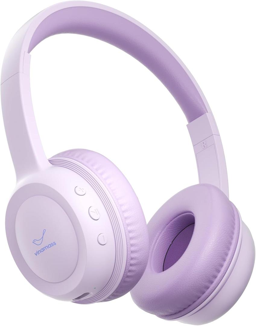 Kids Bluetooth Headphones,Kids Headphones Wireless with 85dB Volume Limiter, 30H Playtime, Adjustable Headband,Over-Ear Headphone for Kid School Online Class Travel(Purple)