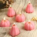 MTLEE 6 Pcs Fall Pumpkin Candles Pastel Halloween Soy Wax Candles Autumn Little Pumpkin Baby Shower Favors with Gift Box Thanksgiving Autumn Centerpieces for Fall Wedding Birthday Decorations(Pink)