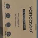 vancasso Sabine Large Ceramic Canister Set with Airtight Wood Lids - 2-Piece Kitchen Food Storage Jars for Flour, Sugar, Coffee & Tea (74 oz Each) - Big Capacity Countertop Jars