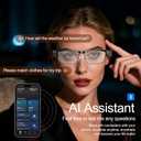 AI Smart Glasses with Camera, 8MP HD Video Recording, Real-Time Translation, Voice Assistant, camera glasses,ai glasses,Open-Ear Audio, Metal Frame, Auto Color-Changing Lenses for Travel & Vlogging