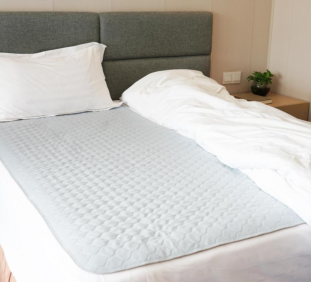 Pack of 1 Careboree Soft-Brushed Absorbent Washable Incontinence Underpads Leakproof Pee Pads Waterproof Reusable 36X72 Fits King Bed Durable Draw Sheet Mattress Protector