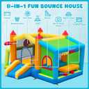 FBSPORT Inflatable Bounce House, Bounce House with Side Toy Market Stand Football Shooting, Inflatable Bouncer Bouncy Castle for Kids with 480W Blower Big Ball Pit for Outdoor Indoor, 9.58 ft L x 8 ft W x 5.7 ft H