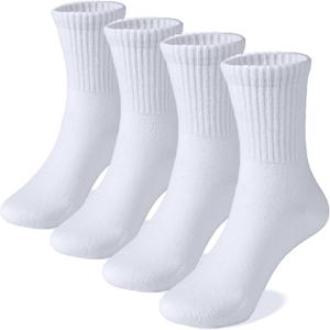 COTTON DAY Unisex School Kids Boys Girls Soft Cotton Athletic Socks10-12 Years All White Size XL(12)