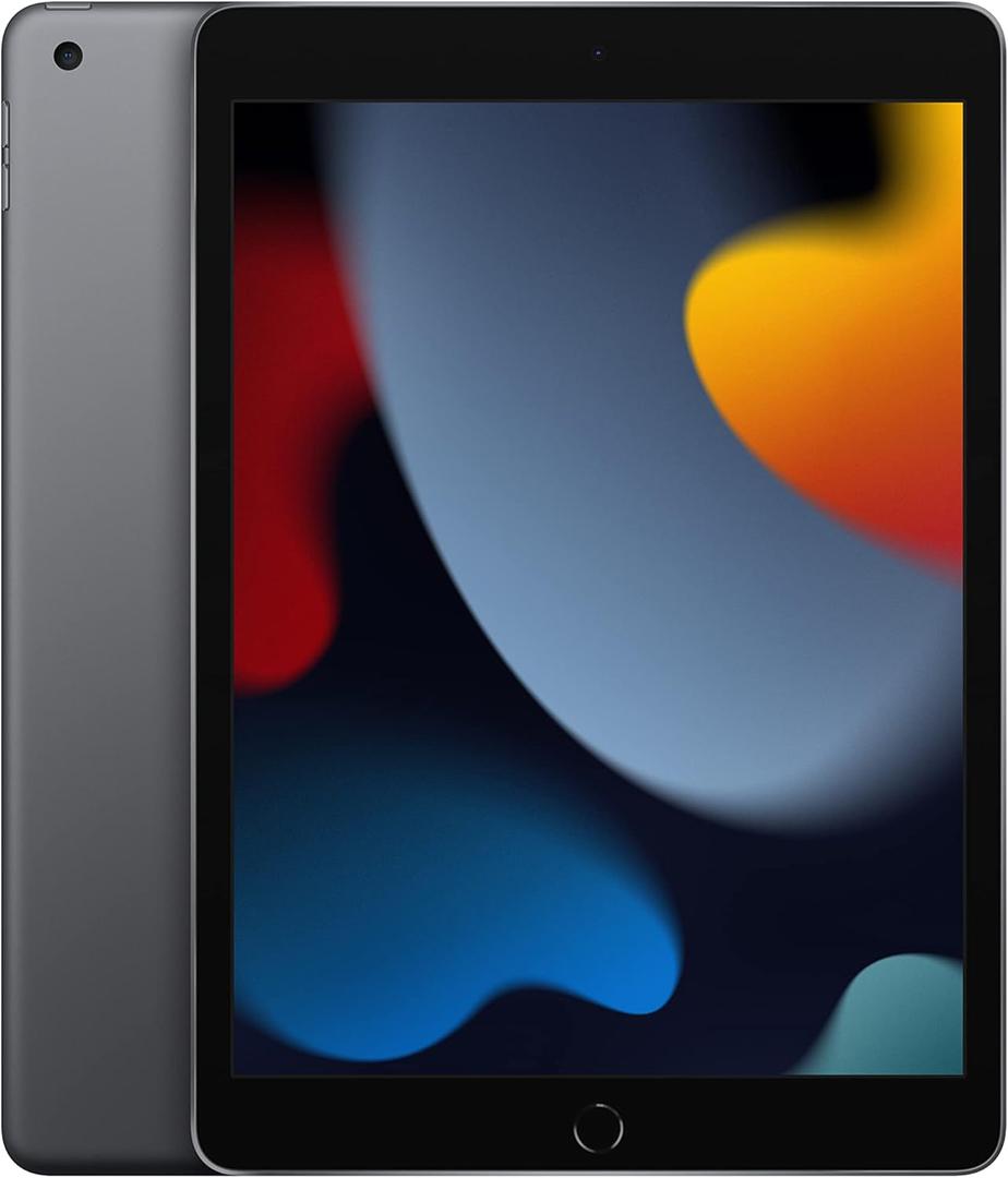 Apple iPad (9th Generation): with A13 Bionic chip, 10.2-inch Retina Display, 64GB, Wi-Fi, 12MP front/8MP Back Camera, Touch ID, All-Day Battery Life  Space Gray