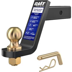 Orion Motor Tech Trailer Hitch Ball Mount, for 2" Receiver with 2" Ball 6" Drop 8000 lb. Towing Capacity, Heavy-Duty Tow Hitch Reversible Ball Hitch for Truck Boat RV Cargo with Hitch Pin & Clip