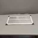 HVAC Premium 10'' x 18'' [Duct Opening] Flat Stamped Steel Return Air Grille - Sidewall and Ceiling - HVAC Vent Duct Cover - White [Outer Dimensions: 11.75''w X 19.75''h]