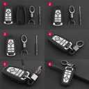 Soft Silicone Rubber Carbon Fiber Texture Case Key Fob Cover For Ford Bronco Escape Expedition Explorer F150 F250 F350 F450 F550 Fusion Maverick Mondeo Ranger Car Key - Black - Weave Keychain