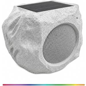 Solar Powered Outdoor Rock Bluetooth Speaker 4.5 Inch Waterproof Peak 40W Deep Bass 22 Hr Playtime, Bluetooth 5.4/Multi-Sync 200 Speakers/Remote Control,IP65 for Garden Patio Pool(Colorful 1PC)