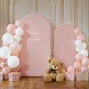 Pink Arch Cover 2 Set - 7.2 and 6ft Pink Arch Backdrop Cover Spandex Wedding Arch Stand Covers for Birthday Party Baby Shower Girls Bridal Shower Photo Balloon Arch Covers Stretchy Backdrop Background