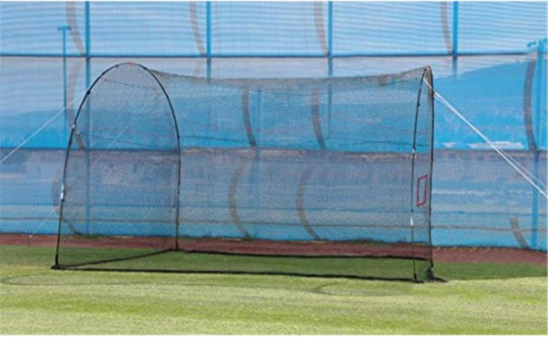 Heater Sports 12' x 12' x 10' Home Run Baseball & Softball Batting Cage - Portable Net with Durable Frame, Built-in Machine Square (Machine Not Included) | Batting Trainer for All Ages Heater Sports 12' x 12' x 10' Home Run Baseball & Softball Batting Cage - Portable Net with Durable Frame, Built-in Machine Square (Machine Not Included) | Batting Trainer for All Ages