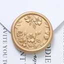 UNIQOOO Wax Seal Stickers - 3D Begonia Wedding Invitation Envelope Botanical Seal Stickers, 40 Pcs Self- Adhesive Light Gold Stickers, Perfect for Invitation, Christmas, Gift Wrapping, Party