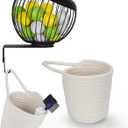 Biondolia 360 Swivel Wall Mount Golf Ball Storage Rack for Garage with Accessories Bag, Wall Mount Coffee Pod Holder Wire Basket for K Cups, Space-Saving Golf Ball Organizer Storage for Home, Clubs