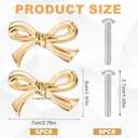 6pcs Bow Shape Cabinets Knobs, Brass Bow Furniture Door Pulls Vintage Gold Drawer Knobs Decorative Bow Dresser Handle Gold Bow Hardware for Dresser Home Kitchen Cupboard Drawer Wardrobe Pulls