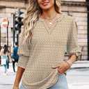 WIHOLL 3/4 Length Sleeve Womens Tops Summer Shirts Spring Vacation Outfits Dressy Casual Trendy Fall S-3XL (S)