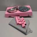 Elevated Dog Bowls, Dog Feeder with Stainless Steel Dishes & Slow Feeder Bowl, 5 Heights Adjustable Raised Stand for Medium Large, Food Dishes with Non-Slip Feet (Pink)