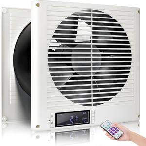 20W 8 Room to Room Fan 10-Speed RC Two-Way Reversible Airflow Through Wall with Temperature and Timer Setting In-Wall Vent Fan