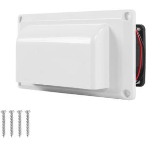 12V RV Side Air Vent with 2 High Power Motors Range Hood Side Exhaust Ventilation Fan for Camper Trailer Boat Marine Yacht,Black (White)