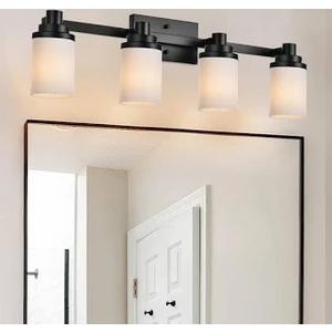 Bathroom Light Fixtures Over Mirror Bathroom Vanity Light Fixture 4 Light Vanity Lights for Vanity Lighting Fixtures Wall Sconce Lamp Wall Light Fixtures Black