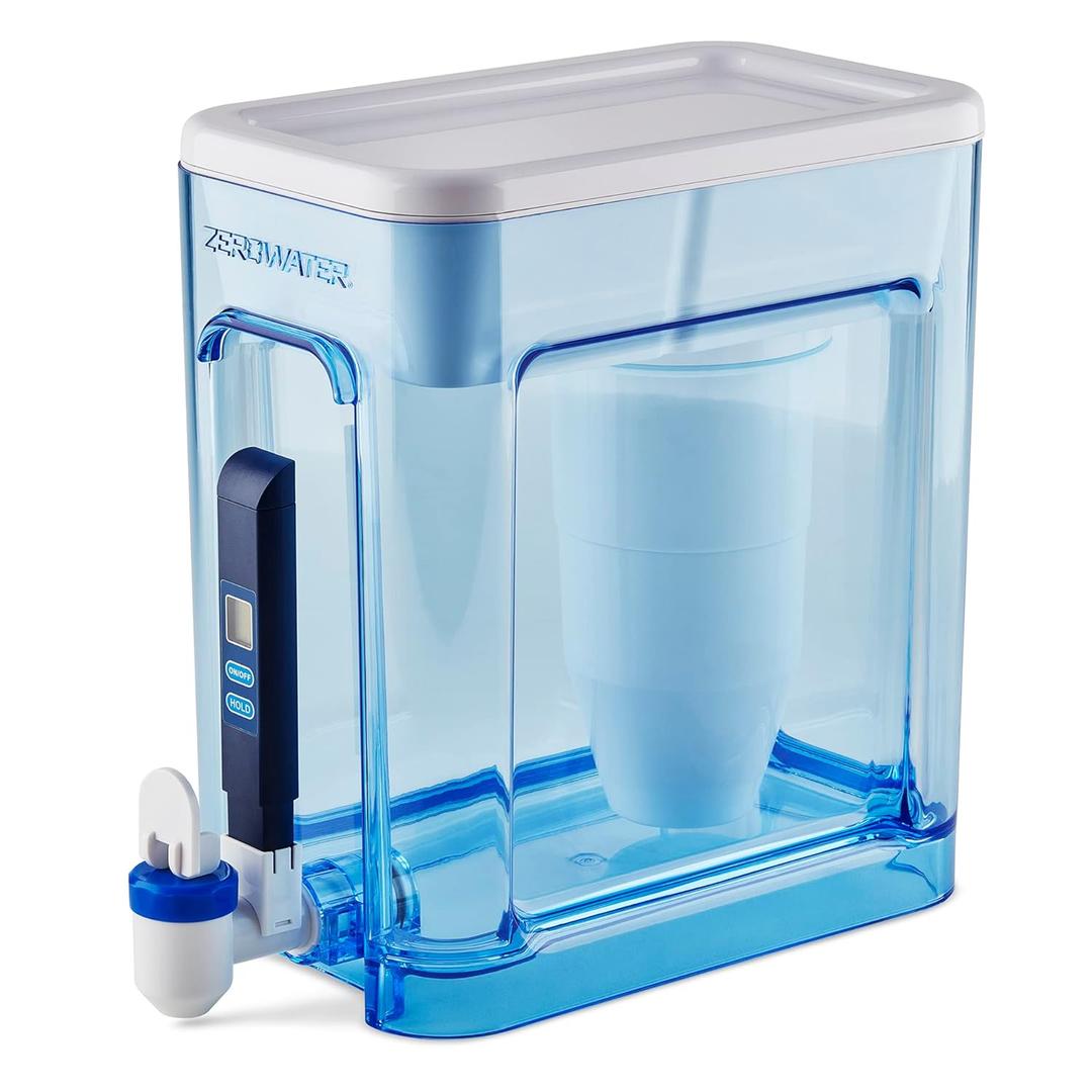 ZeroWater 22-Cup 5-Stage Water Filter Dispenser with Instant Read Out - 0 TDS for Improved Tap Water Taste - IAPMO Certified to Reduce Lead, Chromium, and PFOA/PFOS