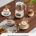 Hazel Quinn Milk Frother and Steamer, Variable Temp and Thickness, Detachable for Dishwasher Safe, 400ml / 13.5oz Milk Warm for Hot & Cold Latte, Cappuccino Hot Chocolate - Pearl White