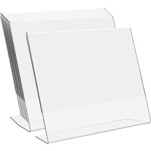 1InTheOffice Slanted Sign Holder 8.5 x 11"6 Pack" (Slanted Horizontal)