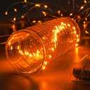 Set of 2, Ariceleo 2 Pack 16.4ft Battery Operated String Lights with Timer, Orange with Synchronized Twinkle Mode, Fairy Lights Battery Powered, 50 LEDs, Idea for Christmas Bedroom Party Wedding